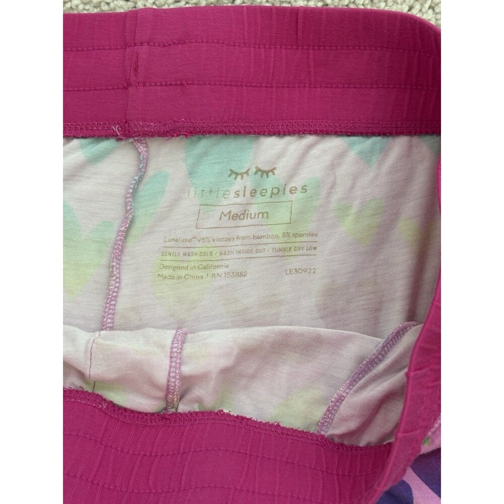 Little Sleepies Pink Ombré Hearts PJ Joggers Women’s M Cozycore Lounge Luxe - Picture 4 of 6